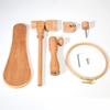 Wood Embroidery Stand with Repositionable Fabric Support, Smooth Components, and Rounded Edges During Needlework Tasks