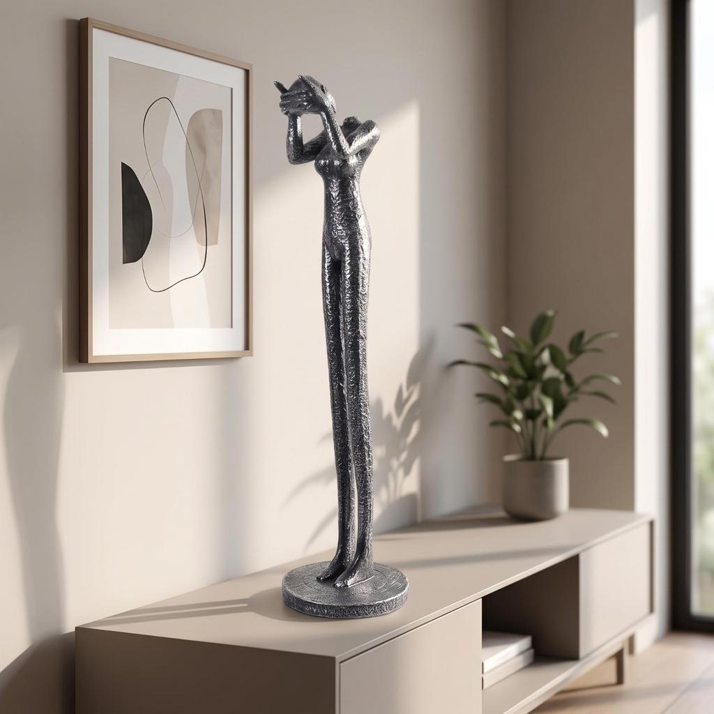 Human Figure Sculpture Textured Figurine Handmade for Bookshelf