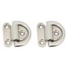 Stainless Steel Marine Folding Pad Eye Cleat Heavy Duty D Ring Tie Down 60x58mm for Boat Yacht