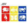 Small Size Paint Stencil 6 Pcs Painting Template Stencils, 5.5x5.9 Inch Washable Reusable DIY Hollow Edge Art Stencils for Wood Paper Fabric,