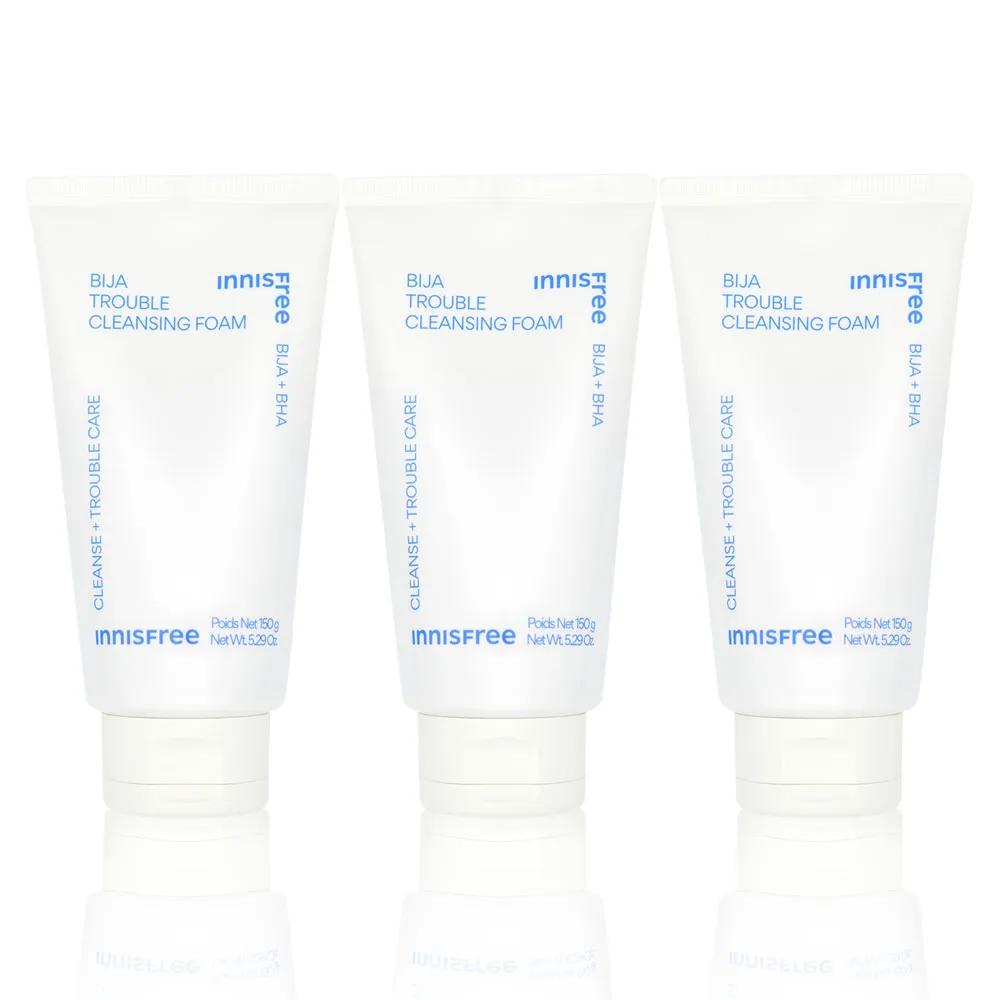 Innisfree Bija Trouble Cleansing Foam 150g 3 Packs