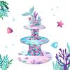 Mermaid Cupcake Stand Birthday Party Decorations, Under The Sea Supplies Favors with Mermaid Tail Toppers for Little Girl