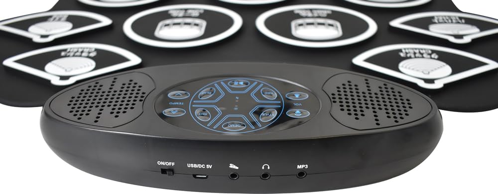 ONETONE Electronic Drum Set Drum with Rechargeable Battery Japanese Language Display Foot Audio USB and Japanese OTRD-05 - Roll-Up Built-in Speaker,