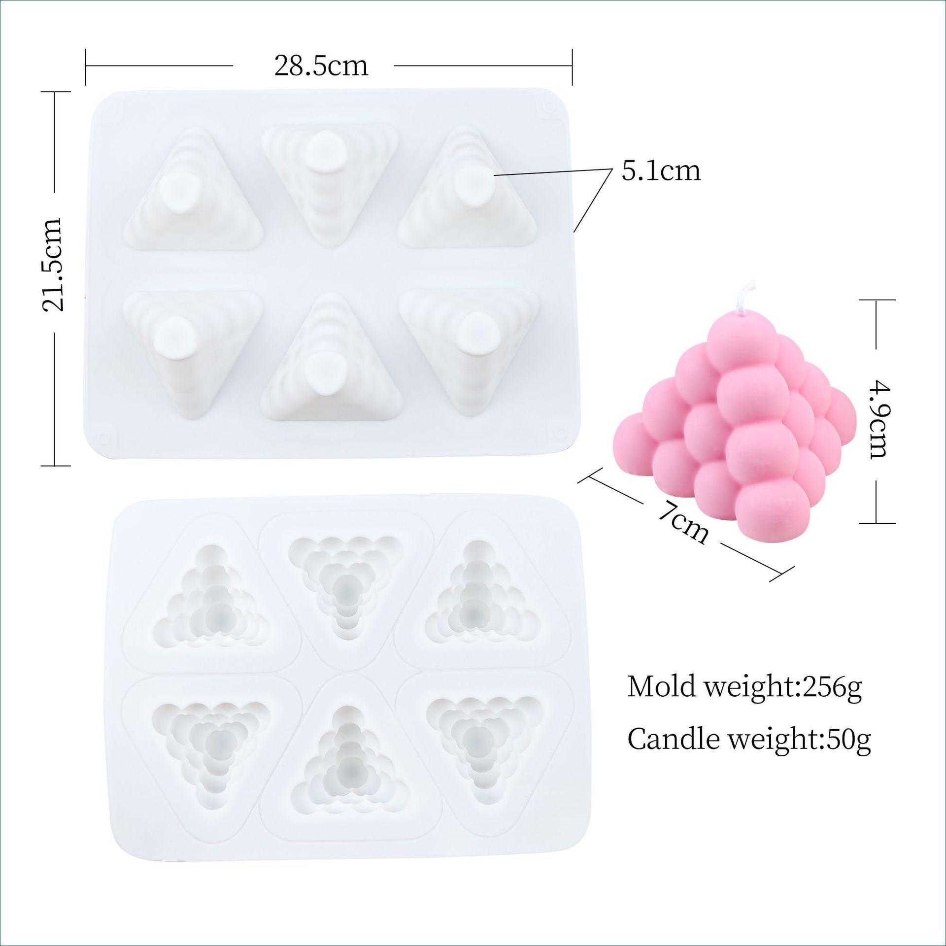 

Золотая башня, форма для свечей, 6 серий, пузырьковый волшебный шар, треугольная форма для свечей, силиконовая форма, форма для мусса, торта 6