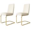Velvet Dining Chair, Set of 2, Luxurious, Lounge Chair, Diamond Back Design, with Gold-Colored Metal Support Legs, Beige[OLD SKU:WF317940AAB]
