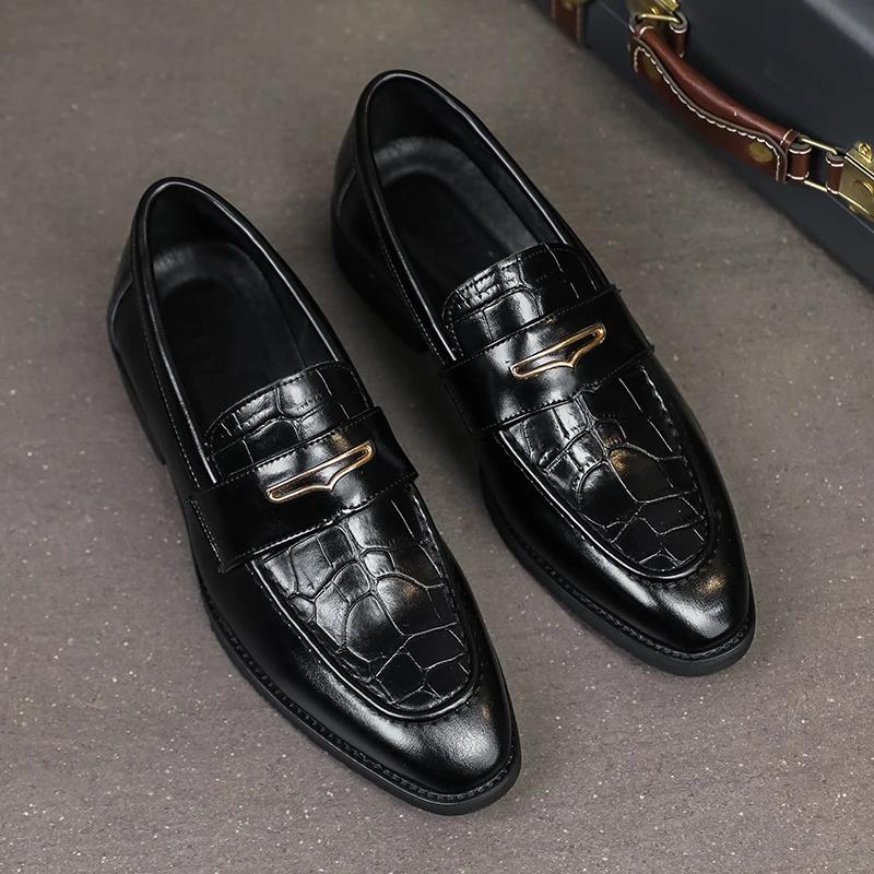 Fashion Casual Men's Loafers Classic Comfortable Business Style Adult Leather Shoes Party Black and Brown Are Versatile  Zapatillas Male