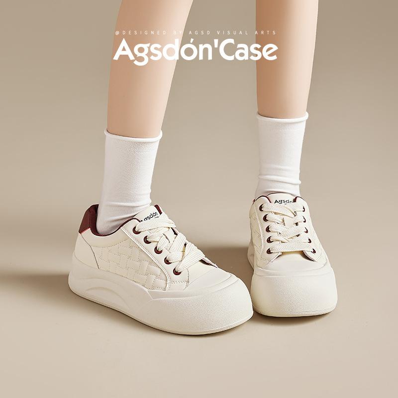 Augustus Deng little white shoes women's 2025 new spring platform cute ugly cute bread shoes sports casual board shoes