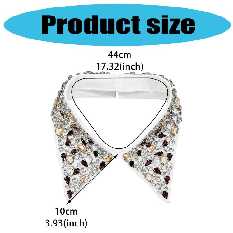 Fashion Jeweled Detachable Collar Shawl Versatile Lapel Colorful Rhinestones Collar Shawl for Dress Shirt