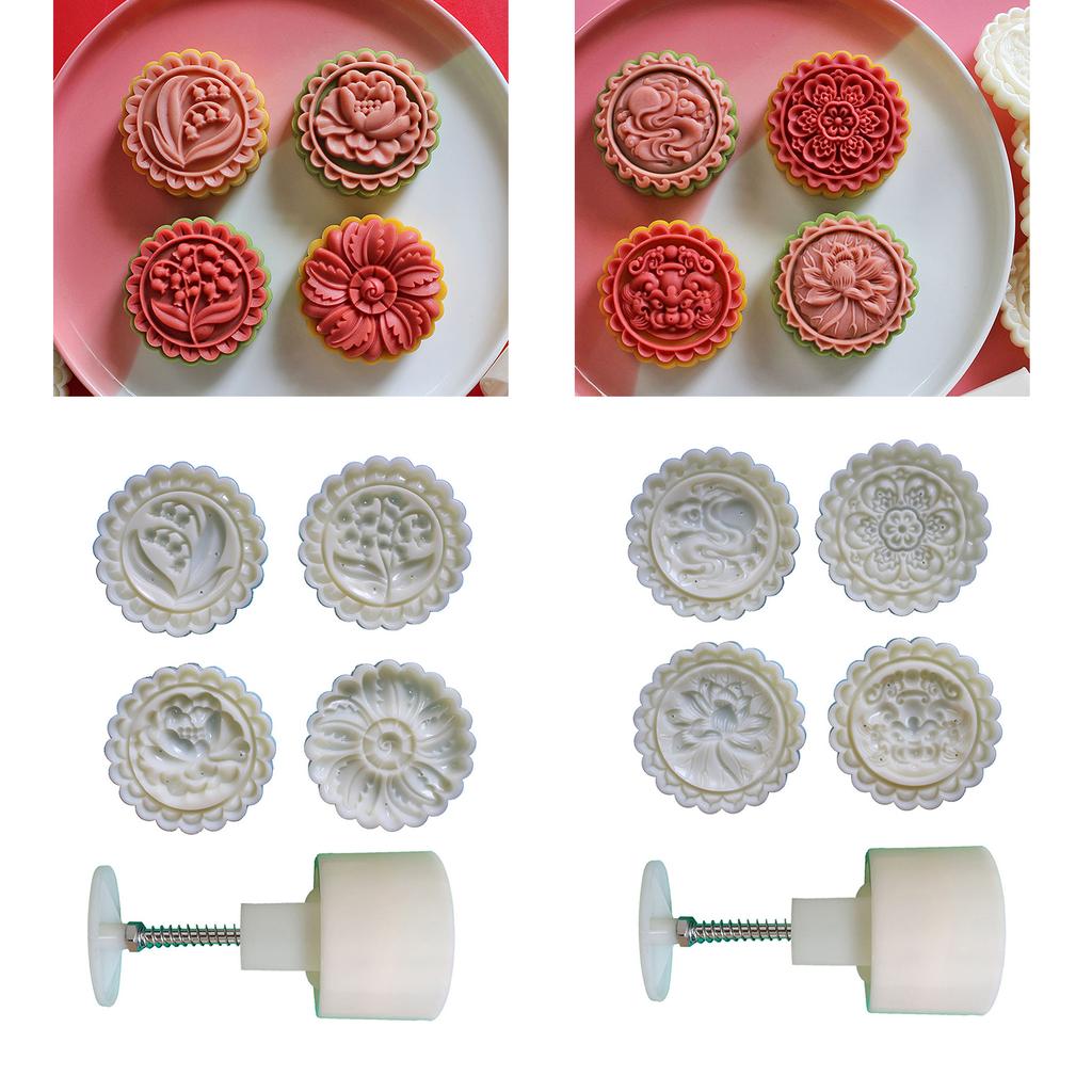 Wunderschöne Blumen-Mondkuchenform Praktische Form mit Blumenmuster Bequeme blütenförmige Mondkuchenform Leckerli-Präger