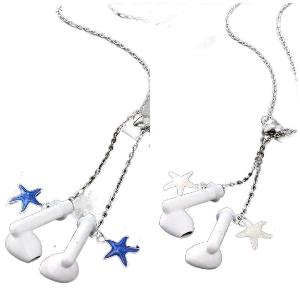 Halter Clips Seestern Anti-verloren Kopfhörer Kette Whale Tail Kopfhörer Halskette Drahtlose Kopfhörer