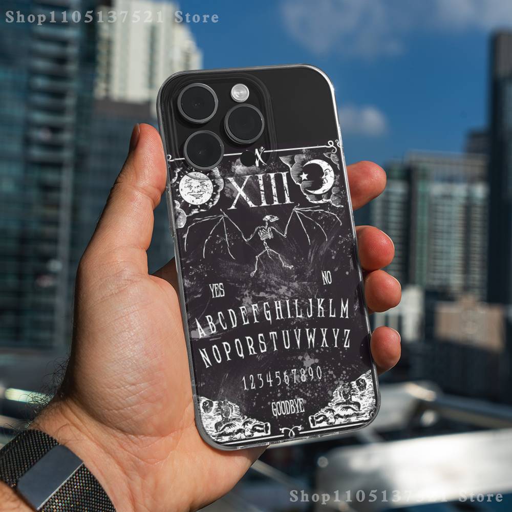 Supernatural Art Ouija Board Phone Case For iPhone 16,15,17,12,13,14,11 Max,Pro,Plus,X,XS,XR,SE4,E Mini Transparent Cover