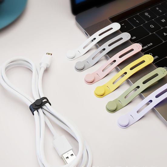 20Pcs Data Cable Ties Waterproof Elastic Clear Marking Cable Ties Lightweight Cord Organizers with Logo Patches Wire Processors