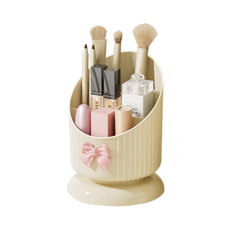 High-Capacity Cosmetic and Pen Holder with Lipstick Compartments