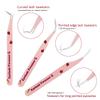 Pink Strawberry Tweezers False Eyelashes Grafting Tweezers High Precision Stainless Steel Eyelash Tweezers Color Hand Account Tweezers