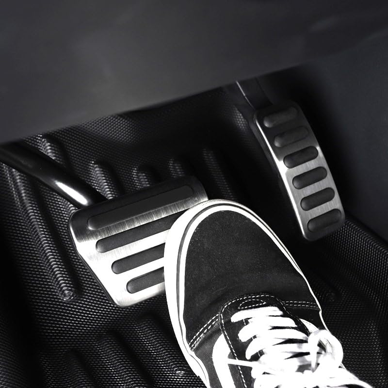 Accelerator and Brake Pedal Covers for Land Rover Defender 90 Series and 110 Series (2020-2025), No Tools Required (Silver A)