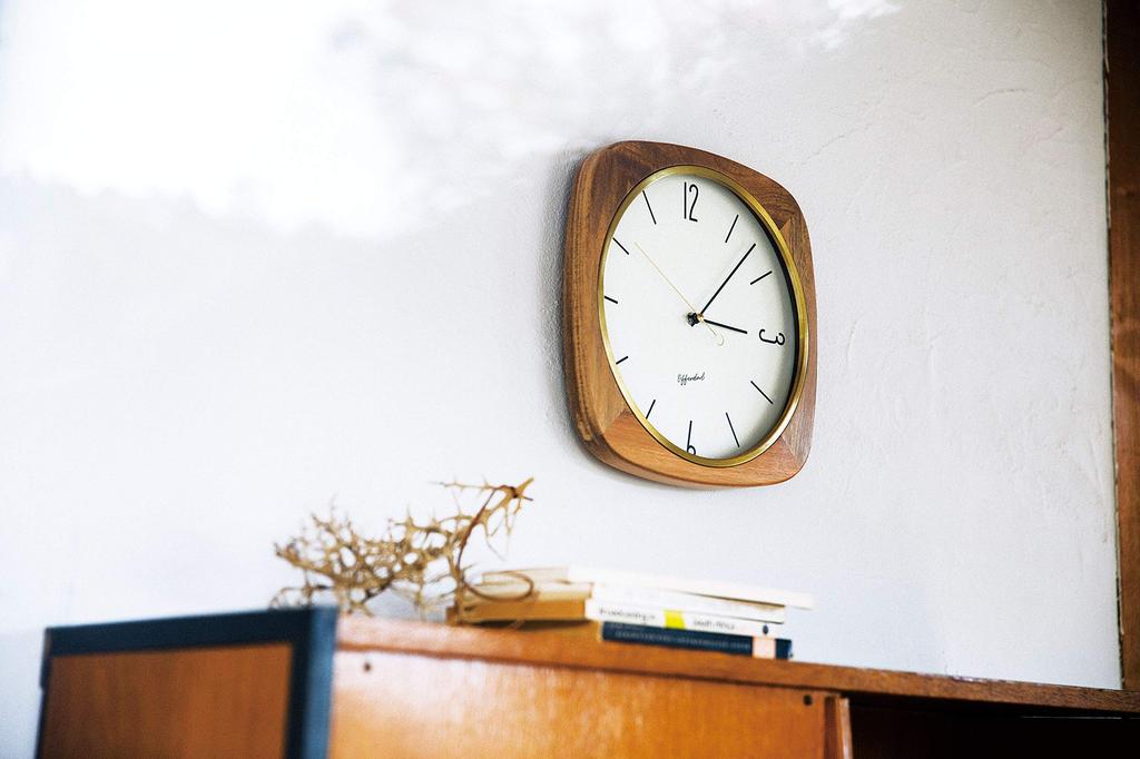 Interform Wall Clock Mauritz Wood Gold Sweep Movement CL-3932 30.5cm