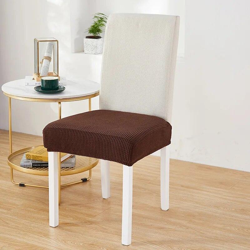 Housse de chaise en Jacquard sans dossier, housse de chaise pour salle à manger, maison, mariage, bureau, extensible, Anti-salissure, sans dossier, 1 pièce