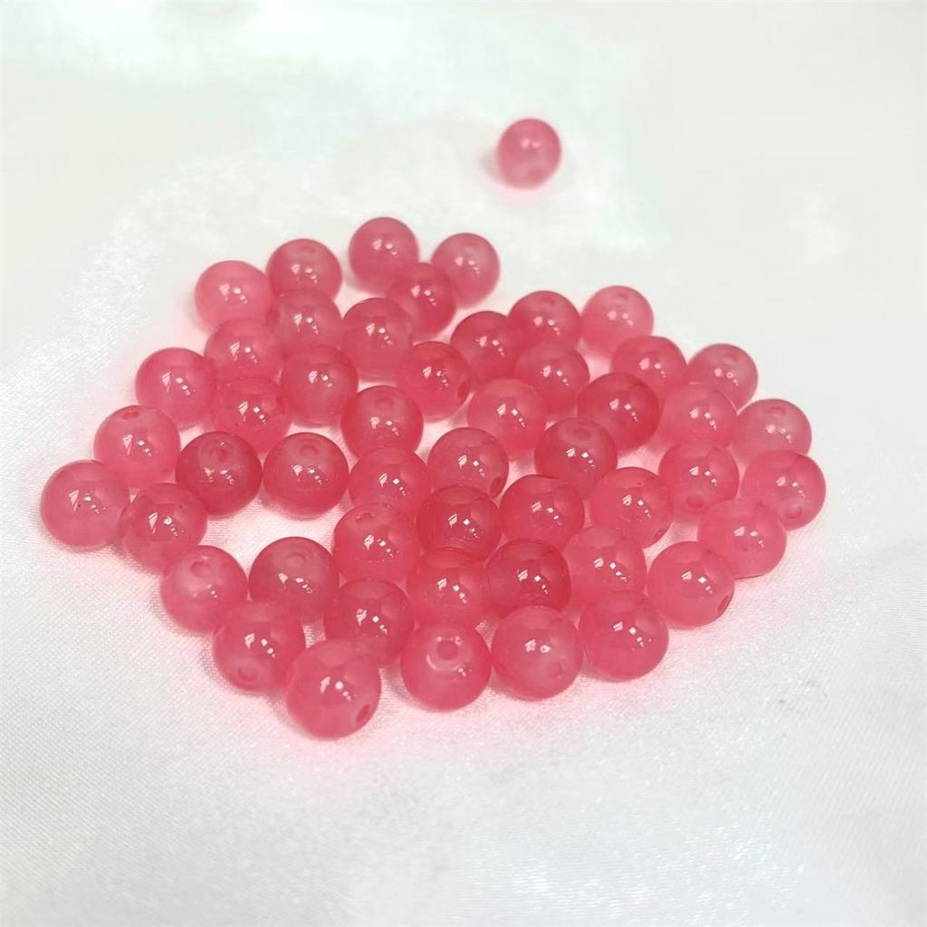 50pcs 8mm Fun New Glass Jelly Crack Imitation Jade Round Beads Sweet DIY Handmade Necklace Bracelet Jewelry Accessorie Beads
