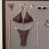 Europe and America New Sexy Straps Color Matching Polka Dots Girl Vacation Bikini I Split Swimsuit