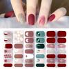 14 Nails Simple Waterproof Nail Wraps Full Cover Nail Stickers Firm And Not Easy To Fall Off Multi Color Nail Art For Women'S D
