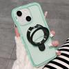 Dual-Color Translucent Matte Phone Case With Kickstand For iPhone 14 Pro, PC+TPU Anti-Fingerprint Shockproof Protective Cover