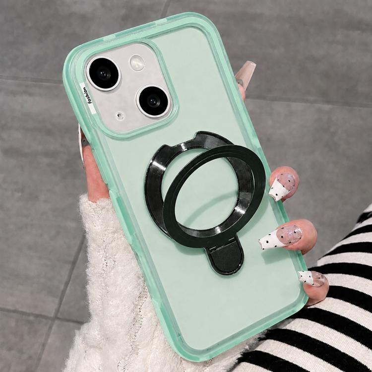 Dual-Color Translucent Matte Phone Case With Kickstand For iPhone 14 Pro, PC+TPU Anti-Fingerprint Shockproof Protective Cover