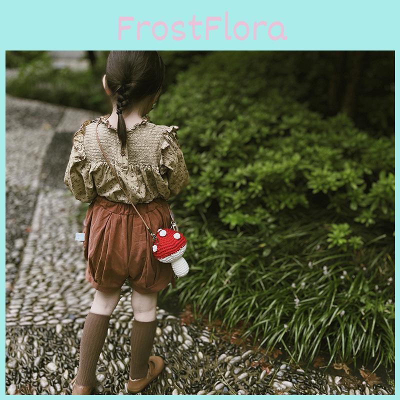 Cute Mini Handwoven Children's Bag With Stylish Mushroom Design For Girls