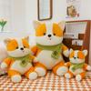 Plush Yellow Corgi Pillow Cozy Short Fur Dog Stuffed Animal Toy Perfect Bed Companion