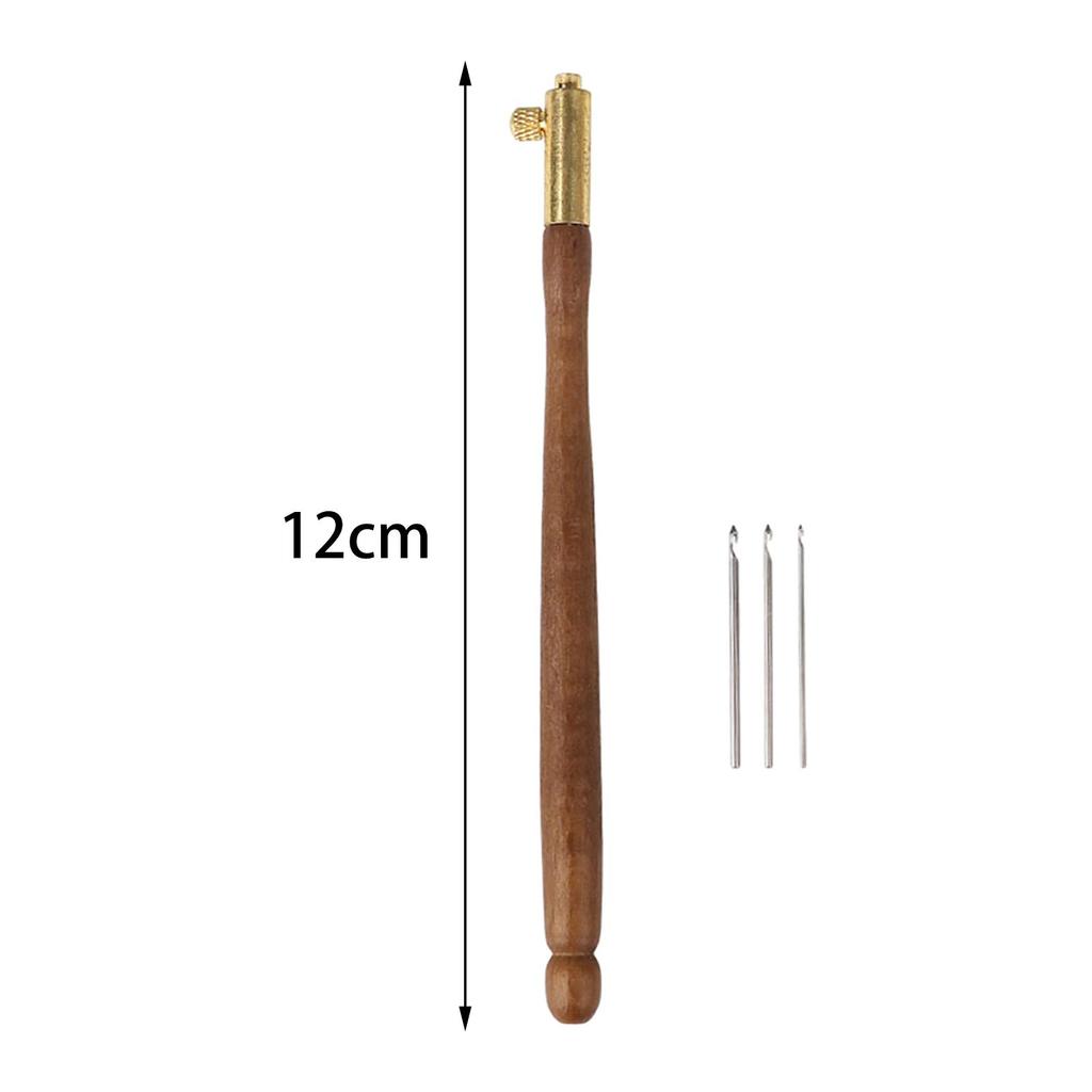 Tambour Hook Embroidery Beading Tools Set 0.7mm/1.0mm/1.2mm Sequin Beads Set Wooden Handle Tambour Beading for Sewing Knitting