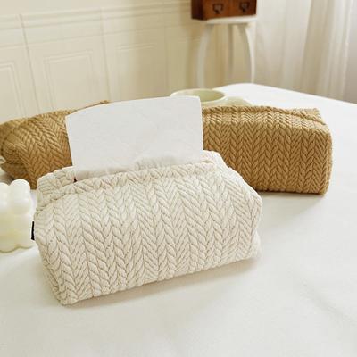 Nordic Ins Wheat Ear Texture Tissue Box Paper Stoarge Bag Cloth Tissue Box Car
