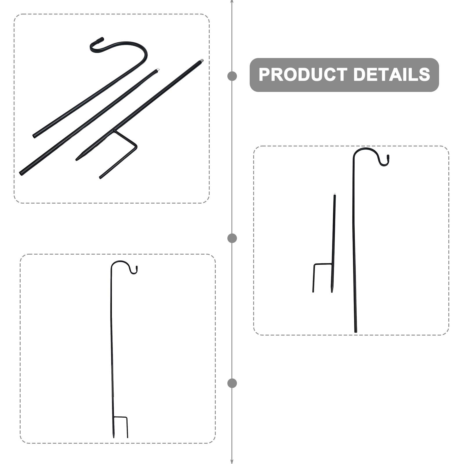 Shepherd Hook Tall Garden Outdoor Hook Outdoor Grassland Garden Rust Proof Ground Hook Hanging Courtyard Light 90cm