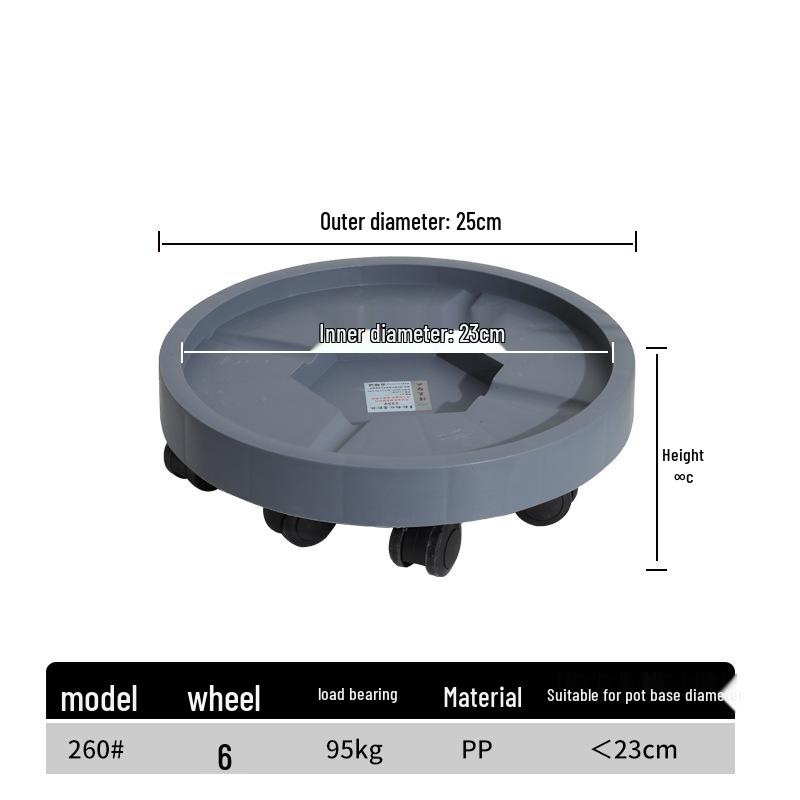 Heavy-Duty Round Plant Caddy with Casters and Water Tray