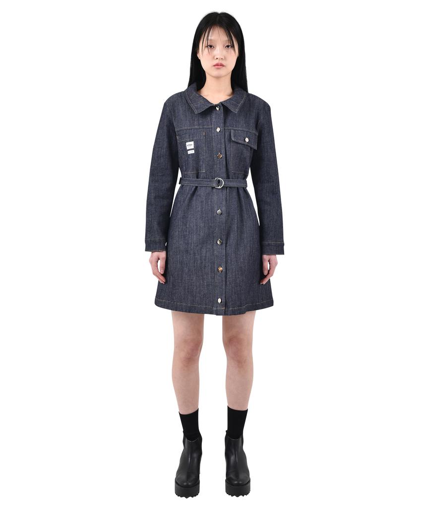 KATHARSIS Daily Denim Mini Dress Long Sleeve Dark Blue S M