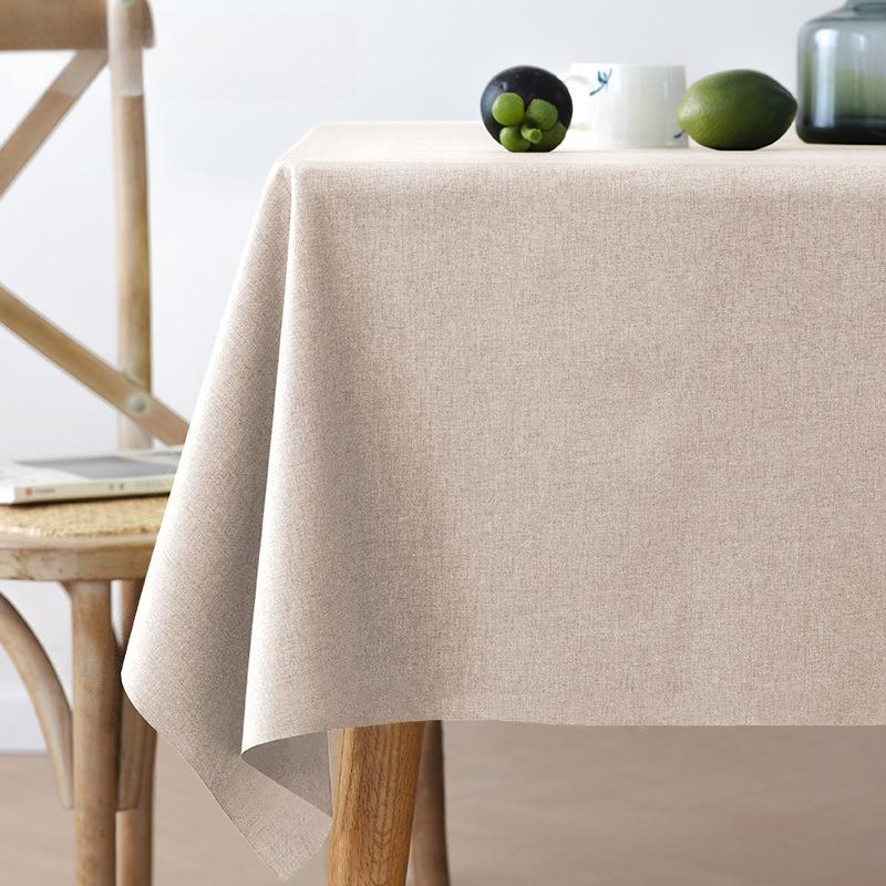 Imitation Cotton-linen Tablecloth Rectangular Thickened Waterproof Oil Resistant Dining Table Cloth Circular Coffee Table Cloth Protective Pad 60x120cm