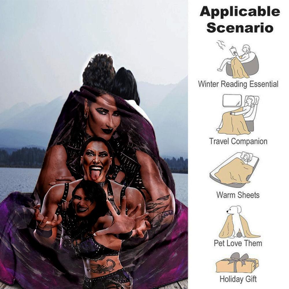 Dark Gothic Fashion Flannel Blanket Super Soft Warm Cozy Blanket For Sofa Bed Office Travel Allseason Home Decor Gift