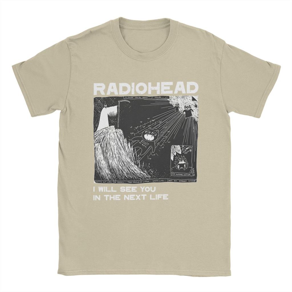 Vintage Radiohead T-Shirt for Men Crew Neck 100% Cotton T Shirt Short Sleeve Tee Shirt Adult Clothing