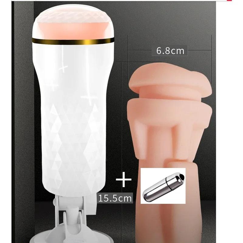 3D Textured Sucking Masturbation Cup Pocket Pussy Suction Cup Penetration Anal Real Oral Vaginal Anal Masturbation Sex Machine