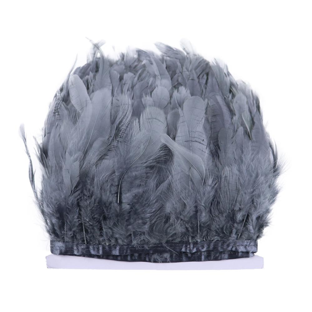 1M 5M 10M Natürliches Hahnenfedern-Besatz 10-15Cm Weiße Federnband Für Basteln Karnevalsparty Kleiderdekoration Zubehör