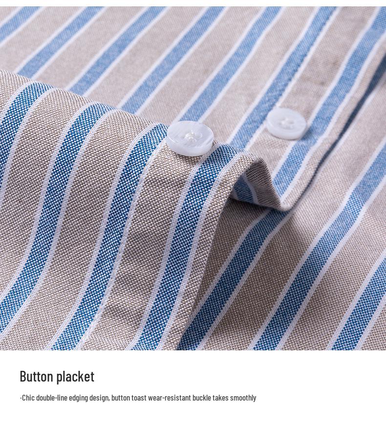 Men's Casual Business Enzyme Washed Plaid Oxford Shirt - Long Sleeve, High-End, for Spring and Autumn