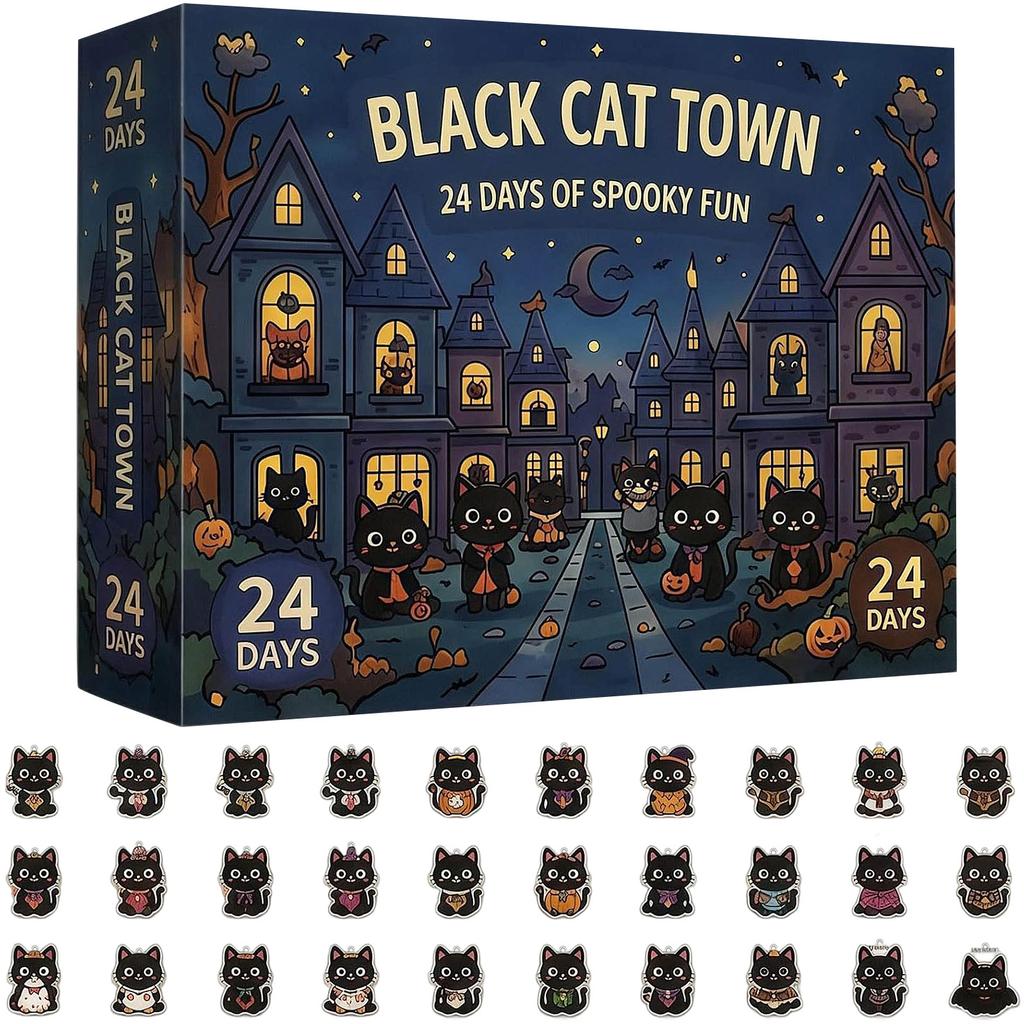 Halloween Advent Calendar Acrylic Countdown Decoration for Holiday Table Shelf Mantel Display