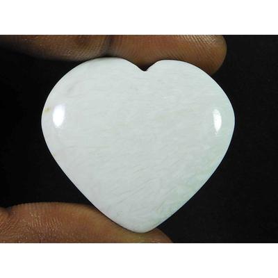 56Cts. 100 % natürlicher Scolecit-Designer-Herzkristall, loser Edelstein, 30 x 35 mm, SK-1854