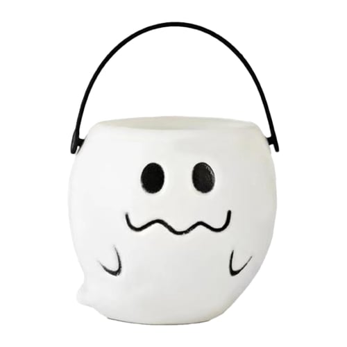 Kids' Halloween Bucket, Halloween Candy Pail, Pumpkin Ghost Favors Holder, Lightweight Pumpkin Ghost Candy Pot, Reusable Pumpkin Ghost Candy Bucket Fo