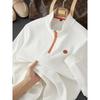 Mens Slim Fit Waffle Knit Half Zip Stand Collar Sweatshirt Premium Cotton Casual Trendy Long Sleeve Top