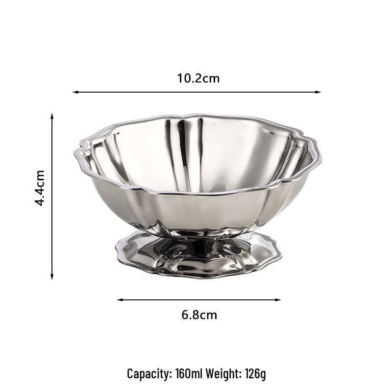 304 Stainless Steel Dessert Cup and Pudding Bowl – Small Snack Plate for Ice Cream