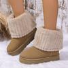 Fashion Warm Faux Fur Boot Tube Snow Boots Women 2025 Winter Round Toe Soft Thick Bottom Medium Heel Ankle Boots Winter Cotton Shoes