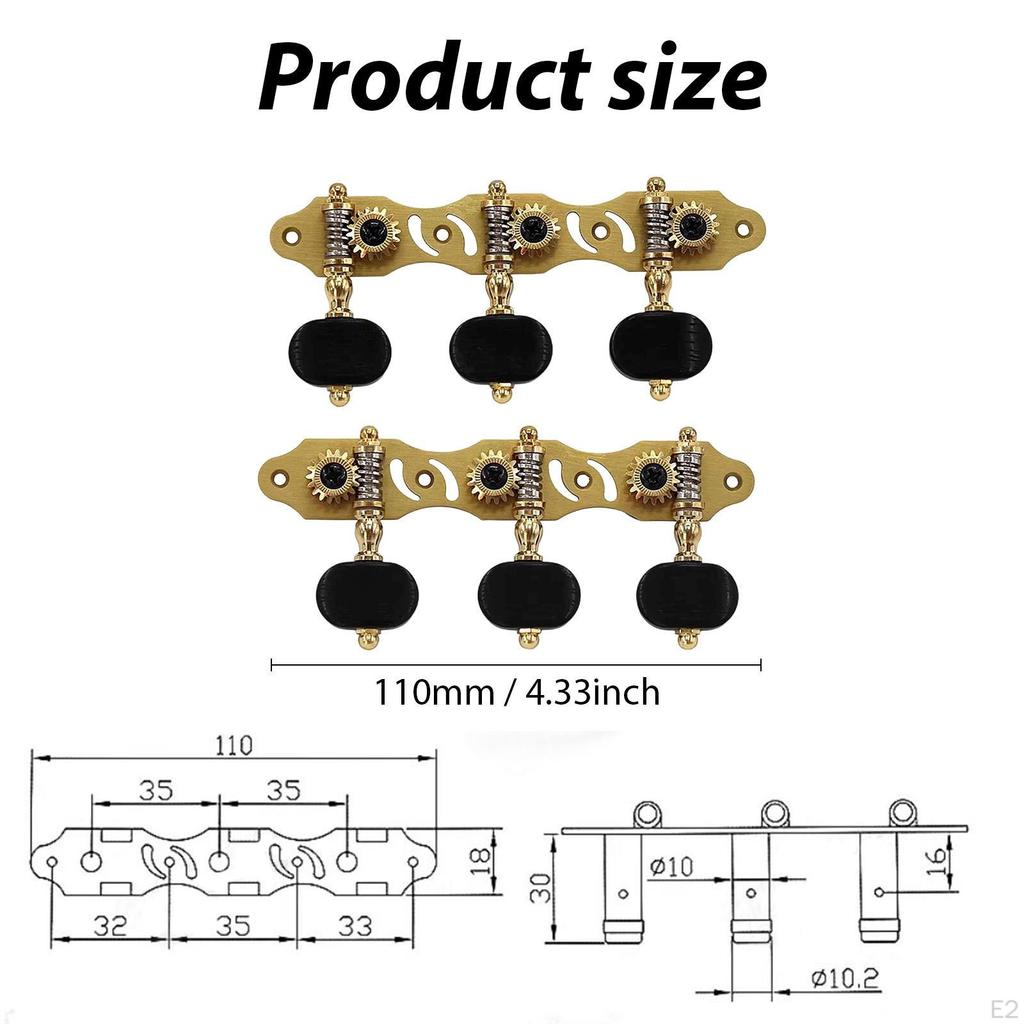 Pair Pegs for Classical Guitar Musical Instrument Accessories Professional with Screws Turner