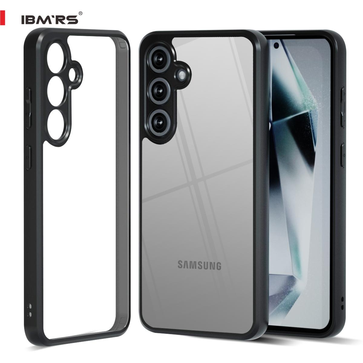 

(В комплекте ремешок на запястье)Чехол IBMRS для Samsung Galaxy S24 FE, полупрозрачный матовый чехол Slim Fit, ударопрочный защитный чехол - черный камуфляж transparent прозрачный