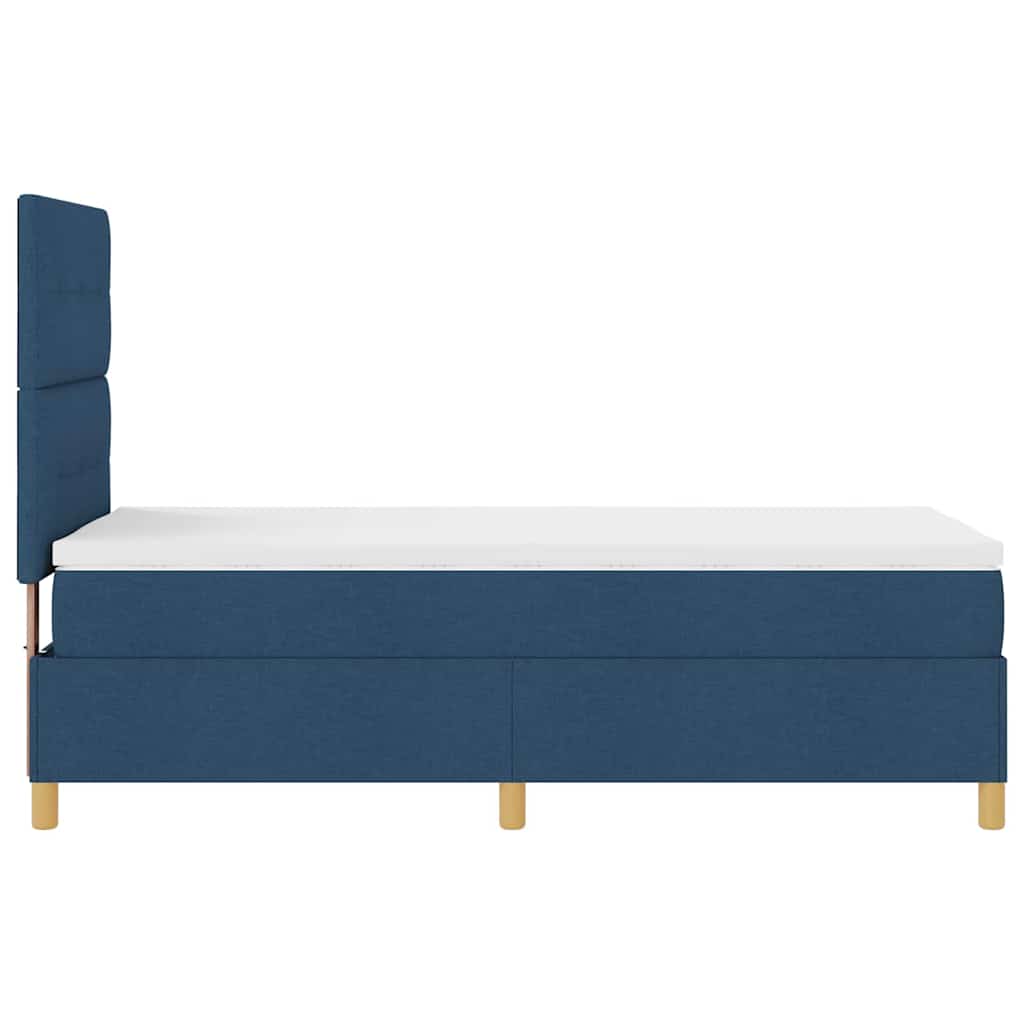 Boxspring Bed with Headboard Blue 90 x 200 cm Fabric