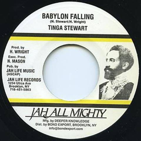 

7inch Record TINGA STEWART Babylon Falling Version JL022 Jah LifeBond E 198 US Reggae Ska Dub Used