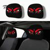 Cartoon Seat Decor 2Pcs Spooky Car Headrest Covers, Evil Face Auto Breathable Interior Protectors, Elastic Protectors for Cars Trucks SUVs Polyester